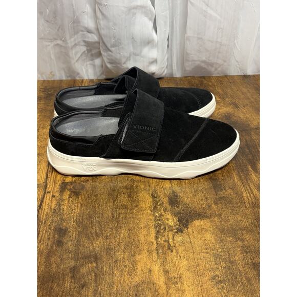 Vionic Women's 7 Black Suede Lotus Rx Recovery Shoes Clogs Mules Orthopedic - Picture 1 of 11